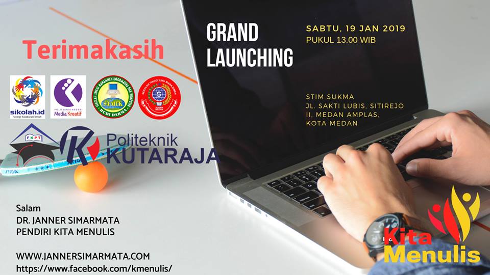 Jangan Lewatkan! Grand Launching KITA MENULIS 19 Januari