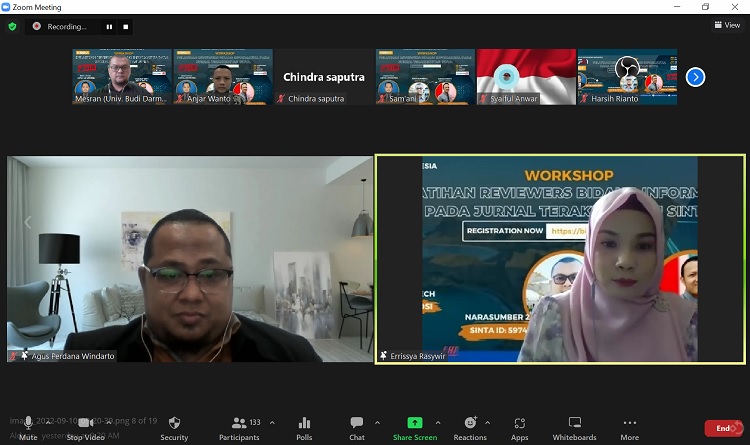 Asosiasi Peneliti Data Science Indonesia (PDSI) Sukses Gelar Webinar dengan Tema Workshop Pelatihan Reviwers Bidang Informatika Pada Jurnal Terakreditasi Sinta